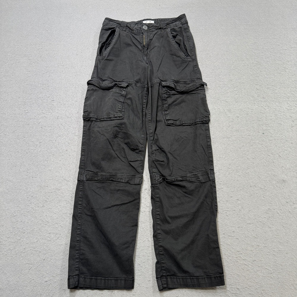 Garage Cargo Pants Women's 03 Black Straight Leg Relaxed Fit Streetwear Utility